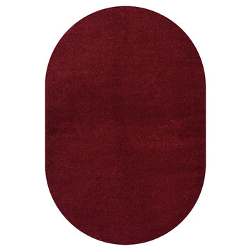 Haze Solid Low-pile Area Rug Dark Red